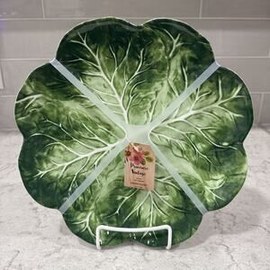 Primrose Vintage Green Cabbage Set of 4 Melamine Spring 11” Dinner Plates New